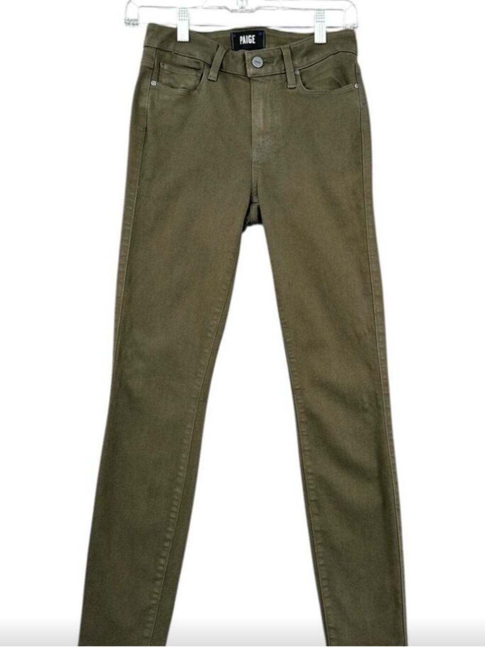 PAIGE Women’s Hoxton Ankle Olive Skinny Jeans 25